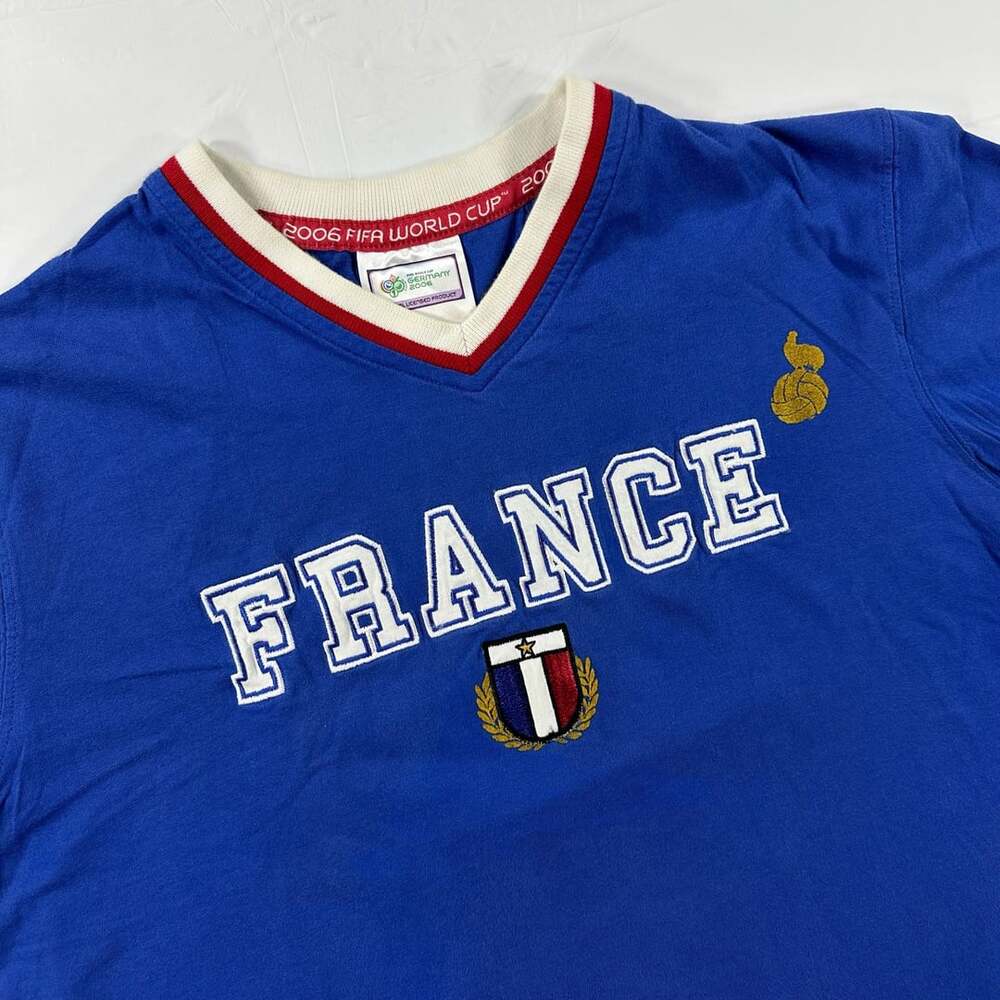 2006 Vintage FIFA World Cup France Official Licensed Blue T-Shirt Womens Medium